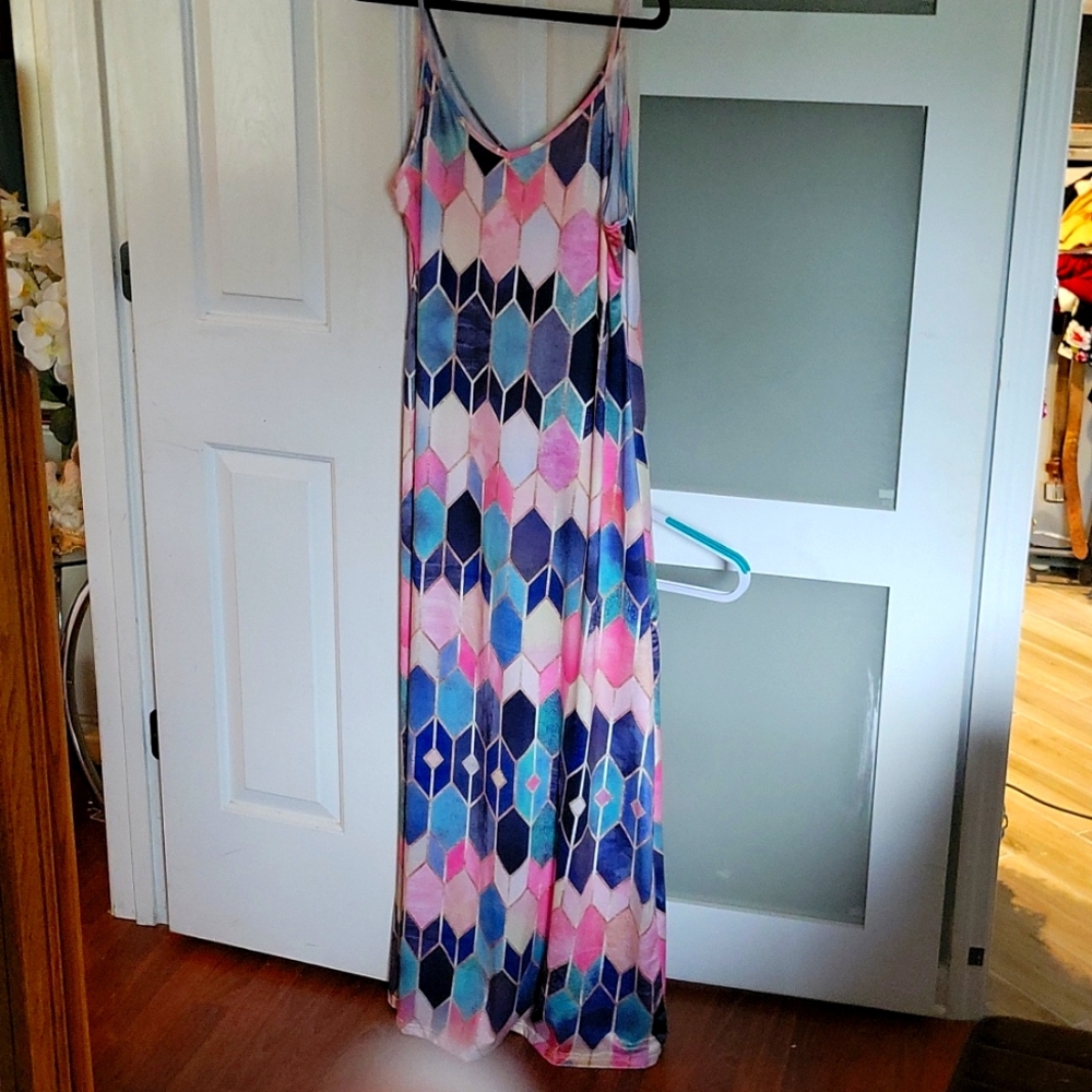 Extra large long sundress spaghetti strap